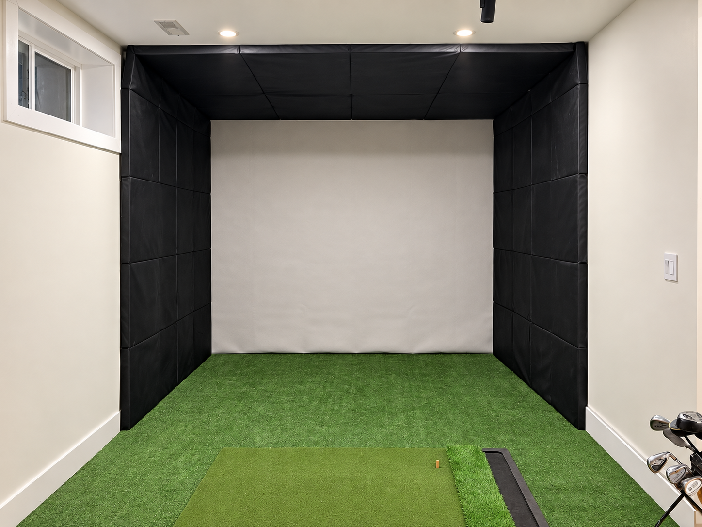 DIY golf simulator impact screen and padded enclosure